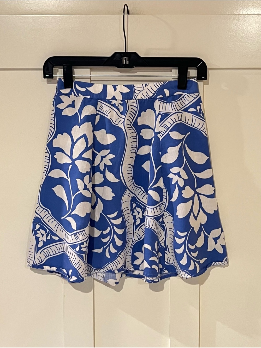 Marine Layer Bonnie Skirt Size 0 Blue White Floral Tencel Breezy Coastal